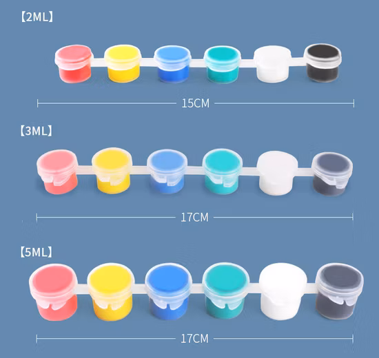 2ml 3ml 5ml 12ml 6/8/12/ 24 Couleur Non Toxique Bande Pot Professionnel Peinture Acrylique Pot Ensemble