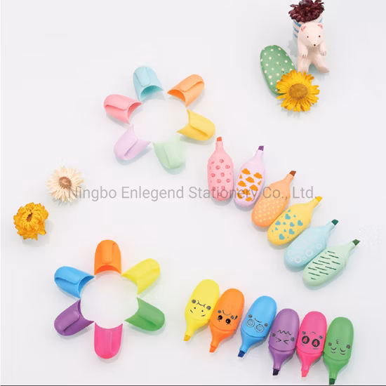 HL6000 Mini surligneur parfumé aux fruits de couleur fluorescente au design mignon