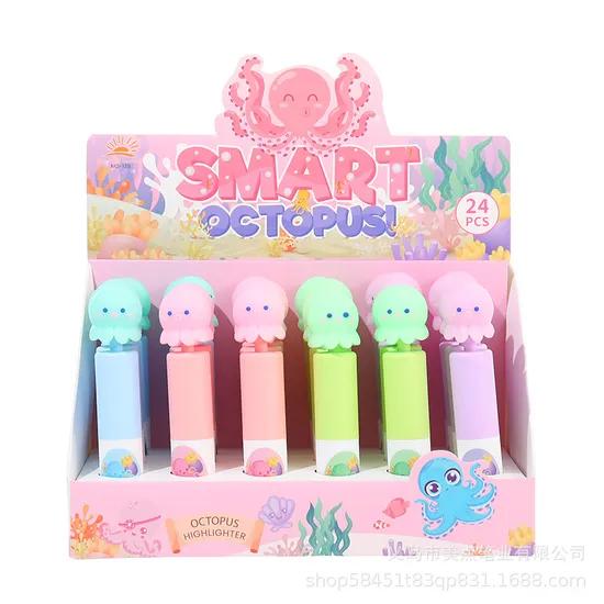 Surligneurs de qualité supérieure 4PCS dans un sac en PVC écologique spécial pour les étudiants, les enfants dessinant